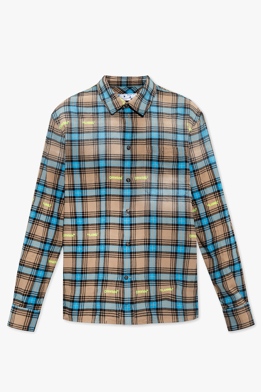 Beige Checked lapels shirt Off - White - Pull&Bear flannel plaid